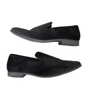 INC International Concepts Mens Trace Velvet Penny Loafers Size 10 Black Slip On